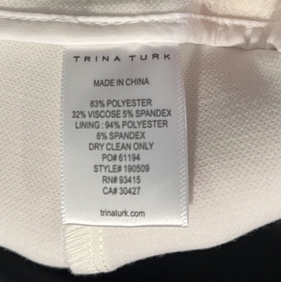 Trina Turk Norikko 2 White Pants With Black Stripe Size 12 NWT - Picture 13 of 16